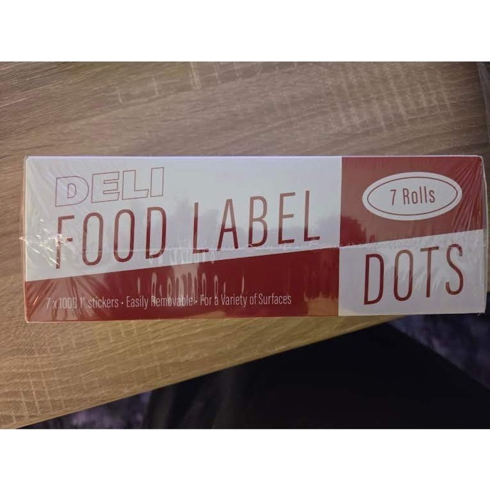 Deli Food Label‎ Dots 7 Rolls 7000 Count Color Coded Bilingual Removable 1 Inch